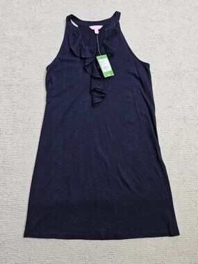 Lilly Pulitzer Shay Dress XS Blue NEW Sleeveless Cotton Modal Coastal Preppy